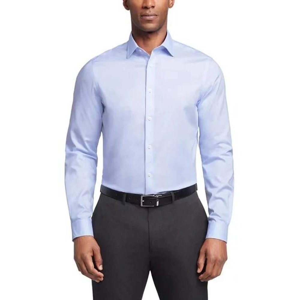 NWOT Michael Kors Dress Shirt Men's 16.5 Blue Pattern Cotton Regular Fit